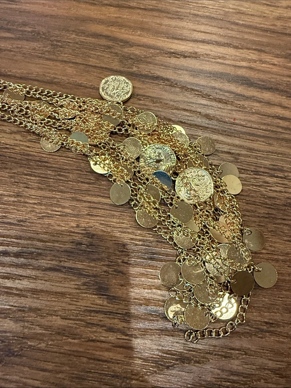 Gold Coin Fringe Headpiece - Egyptian Festival Hair Accessory